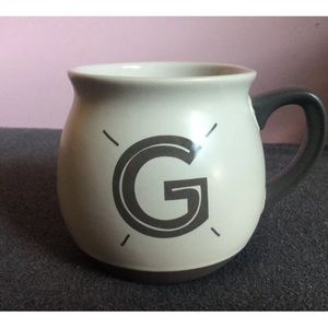 Threshold White Gray Monogram Coffee Mug Cup